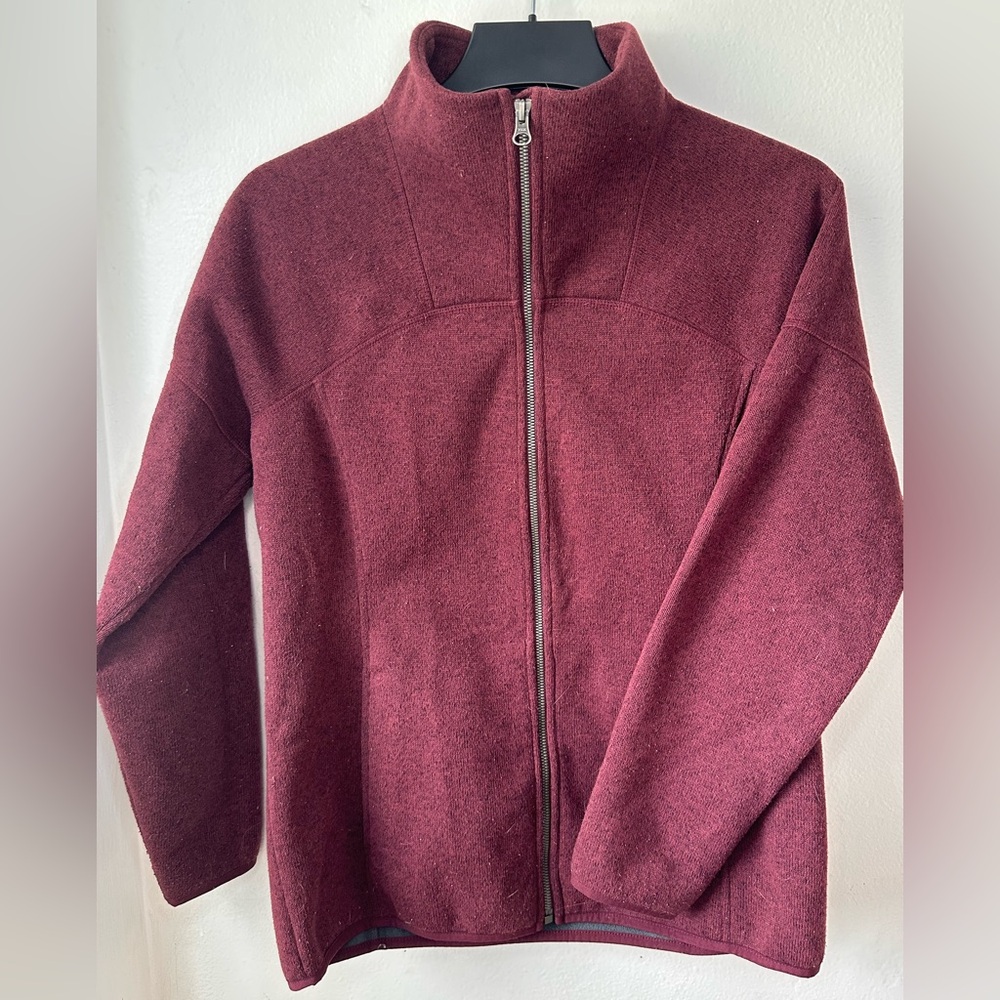 L.L. Bean Maroon Fleece Long Sleeve Full Zip Jacket